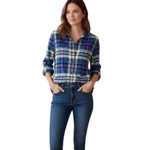 Madewell Ex-boyfriend Plaid Flannel Shacket Size XS‎